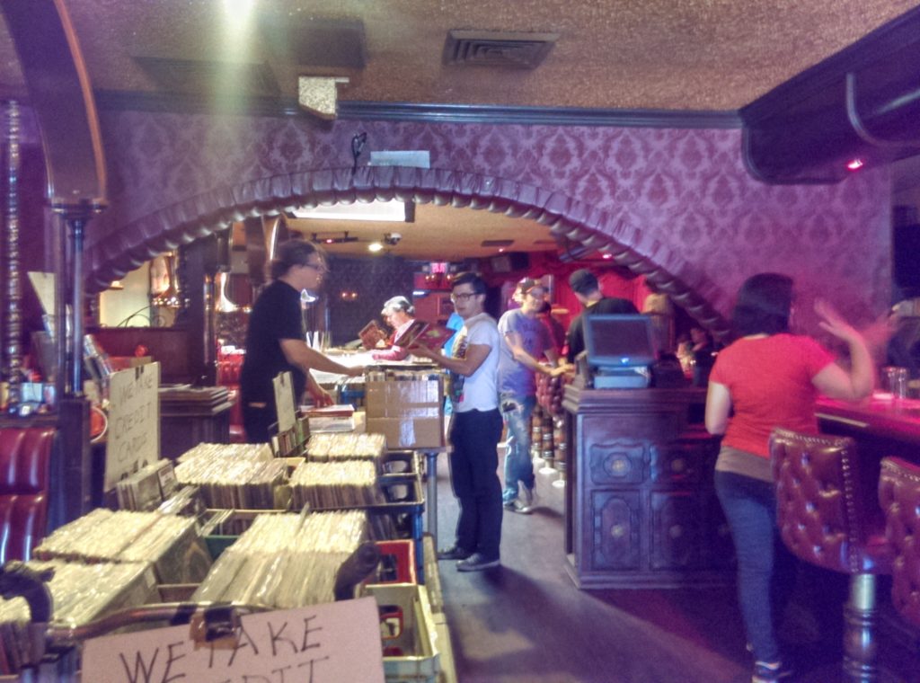 Vendors set up shop at the Continental Room for the Record Swap