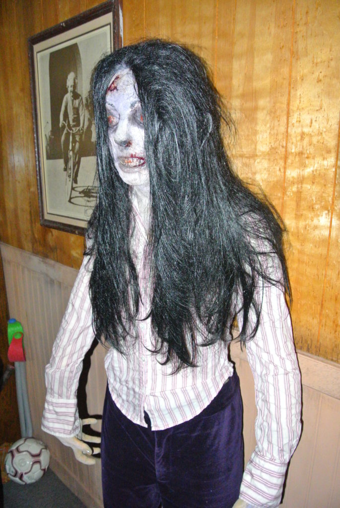 One of the scary prop monsters inside the maze