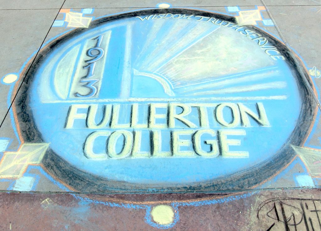 Stephen Tiths finished work of art dedicated to Fullerton College.