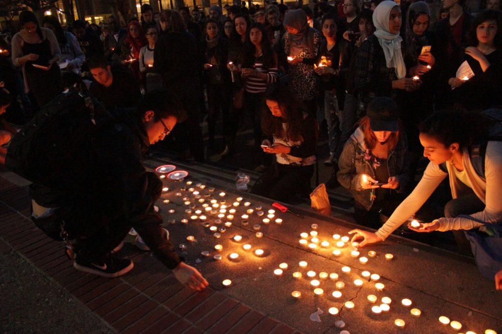 FC alumna Bushra Malik organized a vigil at UC Berkeley for students to pay their respects to the victims.