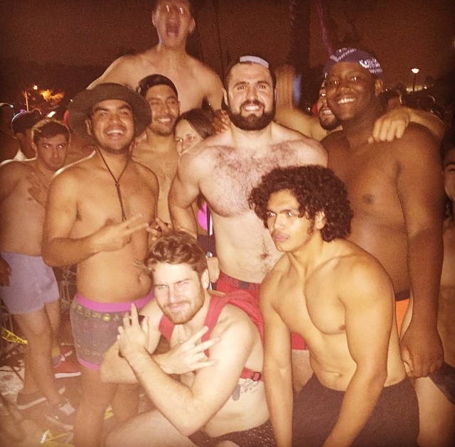 Cal State Fullerton Students getting wild at the annual underwear run Photo credit: Emily Michel