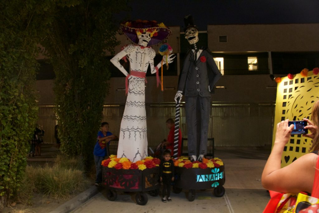 Parade goers got to take pictures with with Catrina and El Catrin at the Anaheim Fall Festival Parade held in Anaheim on 10-24-15. Photo credit: Neddie Facio