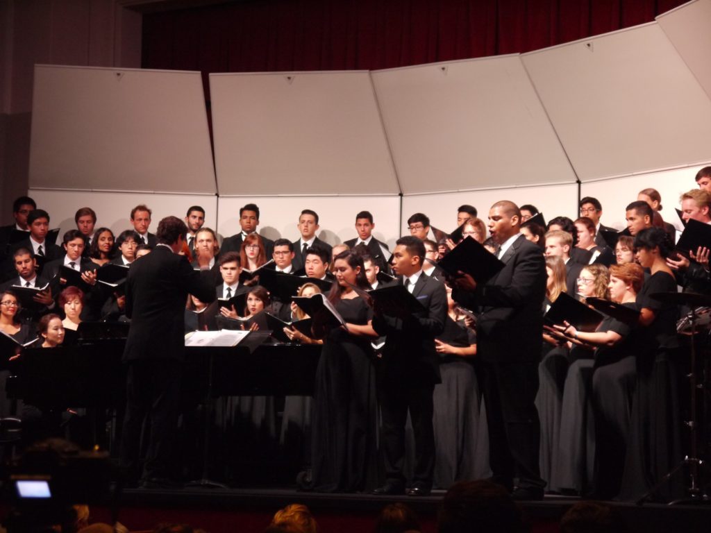 Soloists and the Fullerton College Concert Choir perform Our God Is a Rock Photo credit: Megan Showalter