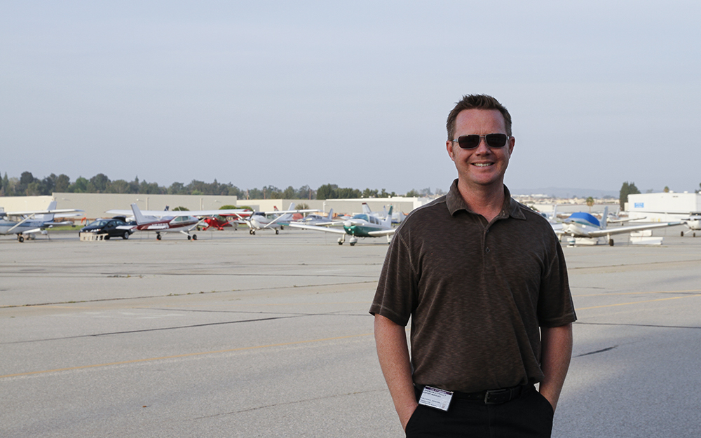 Airport Manager Brendan OReilly at the Fullerton Municipal Airport in the Fullerton Photo credit: Neddie Facio