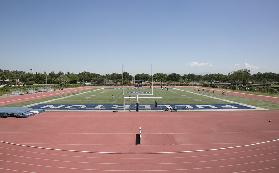 Fullerton Colleges sports field named after legendary coach Hal Sherbeck. Photo credit: Christian Mesaros