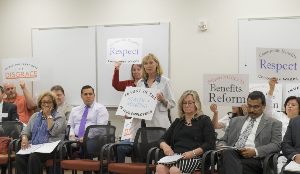 Faculty members voice their concerns to the board. Photo credit: Neddie Facio