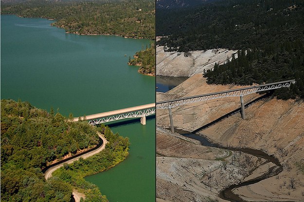 A powerful image showing the before and after effects of the drought.