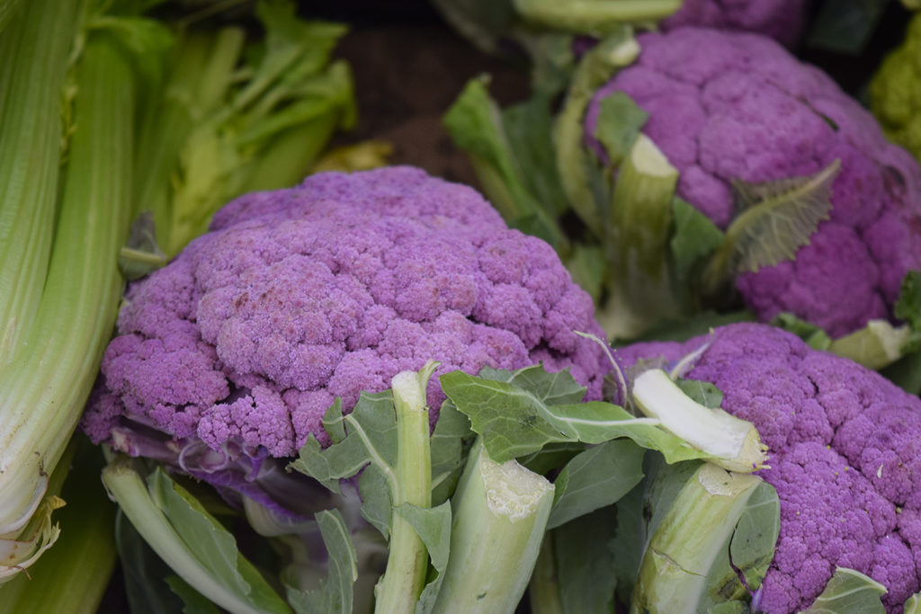 purple cauliflowers are a some of the freshest produce youll find at The Fullerton Farmers Market in Downtown Fullerton starting on  Thursday, Sep. 29th Photo credit: Neddie Facio
