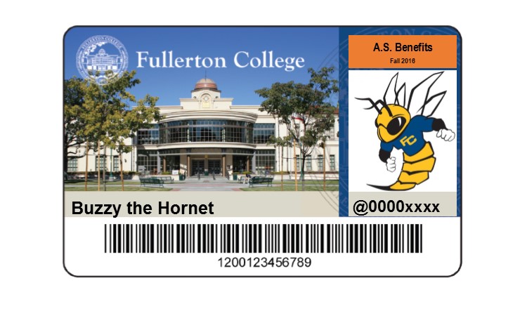 A projected new design for FC Student IDs Photo credit: Fullerton College