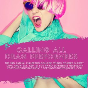 The third annual FC Ethnic Studies Drag Show will take place Saturday Oct. 14 at 6:30 p.m. Photo credit: Courtesy of FC's Ethnic Studies Department