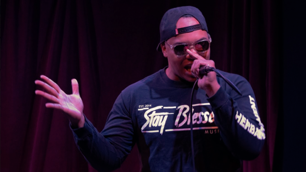 TuiDaShark performing songs from his latest EP Hustle Or Die. Photo credit: Joshua Mejia