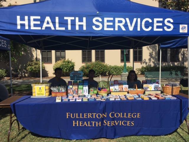 Student Health Services Booth that is seen at campus events on the quad. Photo credit: Facebook