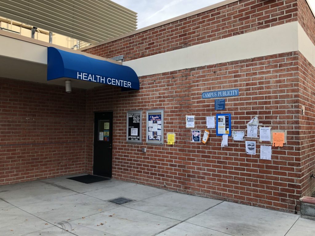 The Health Center is located in between the North and South Gyms next to the 400 building. Photo credit: Edwin Flores