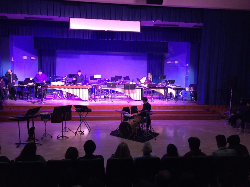 The Fullerton College Percussion Ensemble dazzled the crowd on Monday Dec. 4. Photo courtesy of Matthew Cook.