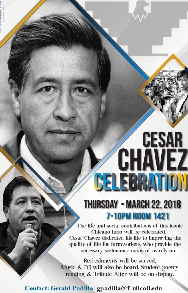 Cesar Chavez Celebration is coming to Fullerton College. Photo credit: Ethnic Studies Department