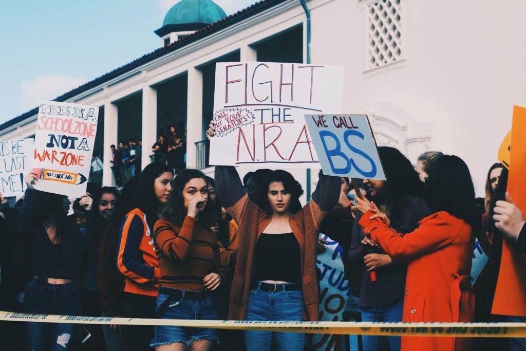 Fullerton students participate in the walkout on March 14. Photo courtesy of Victoria Whalen via Gillian Hodgden.