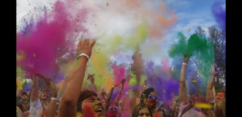 Bursts of colors fills the Holi Festival. Photo credit: Alejandra Malagon