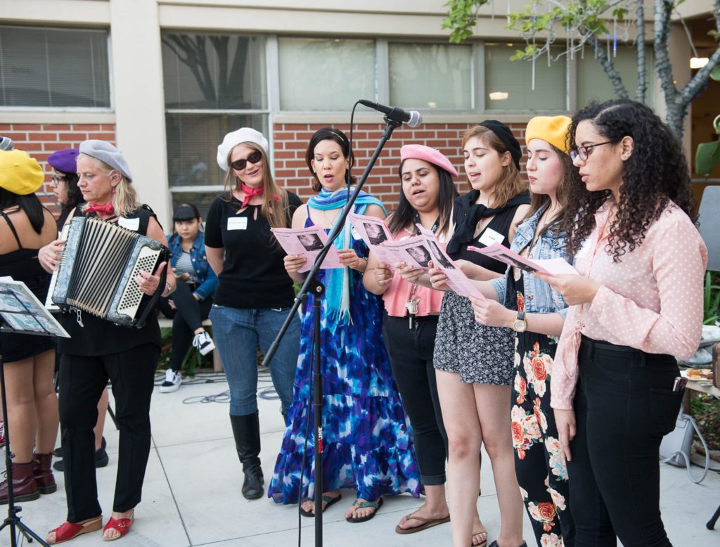 French Club students performing allouete on premiere night. Photo credit: Linda Briney Fullerton College