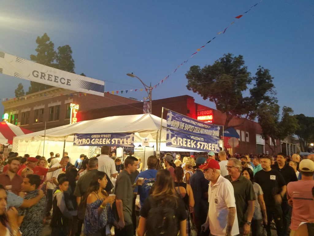 Hundreds line up to enjoy the popular Gyro from vendor Greek Street. Photo credit: Julio Marquez