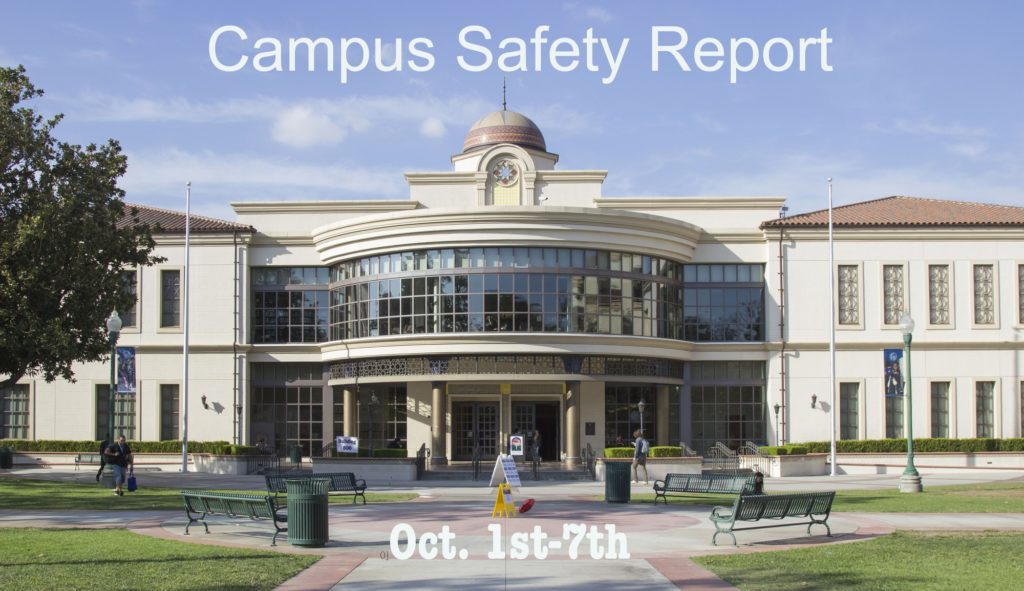Campus Safety Report for the week of October 1- October 7 Photo credit: Fullerton College Administration