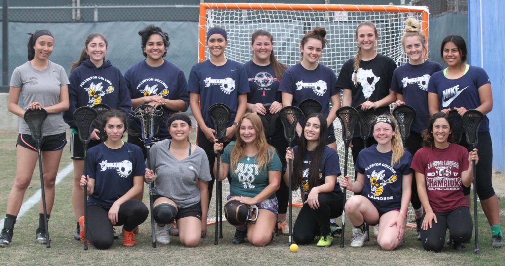 Hornets womens lacrosse team pose after practice on Friday, Mar. 1 as they prepare for their first game against Concordia set for Saturday, Mar. 2. Photo credit: Bovie Lavong