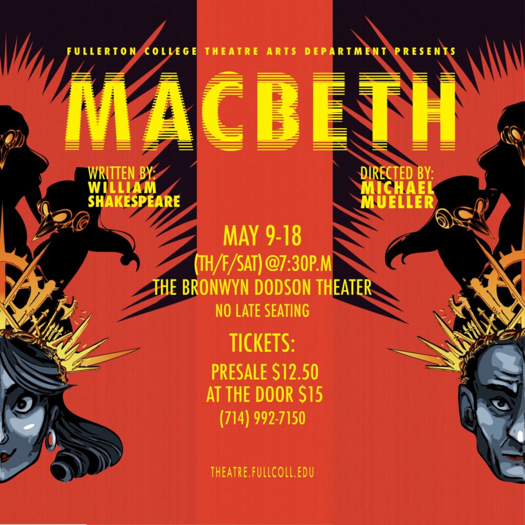 Macbeth wil premiere on May 9th at the Brownwyn Theater. Photo credit: FC Theater Department