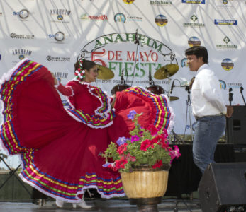 Live performance being put on during the Cinco de Mayo event at La Palma Park. The event is put on by Fiesta United, a non profit organization. Photo credit: Fiesta United