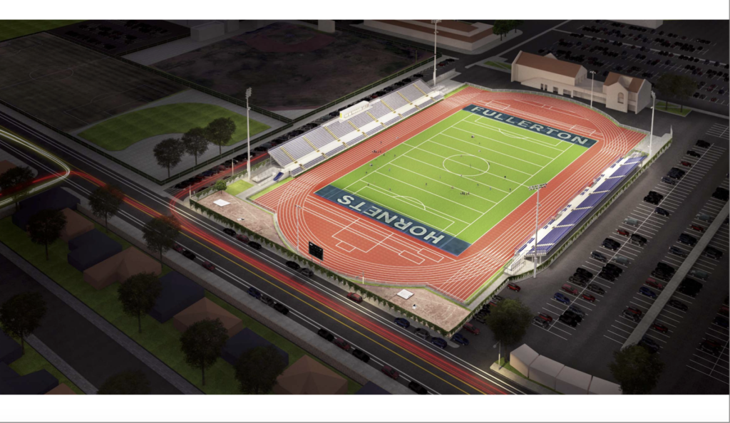 A simulated visual of the planned lighting at Sherbeck field was created for the EIR that was published May 15, 2019. Source:DLR Group, 2018.