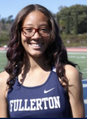 Sophomore Myrna Gillas won is the CCCAA 2019 state high jump event held at The College of San Mateo on May 17. Source:Fullerton College Athletics. Photo credit: Fullerton College Administration