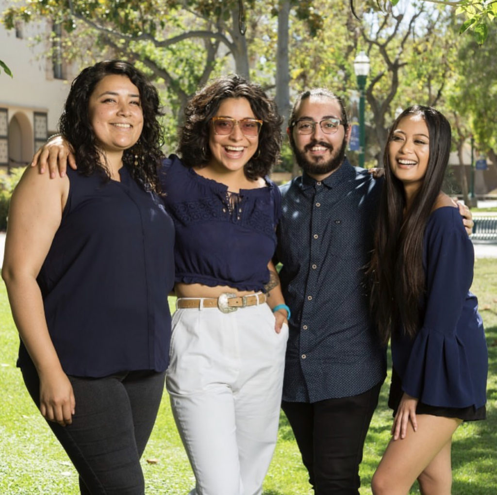 Fullerton Colleges 2019-2020 Associated Students. (left-right) vice president of finance Laura Sanchez, president of student Selena Elisa Cruz, vice president of student senate Harutyun Kejejyan, and FC student trustee Chloe Jane Reyes. Photo credit: Fullerton College