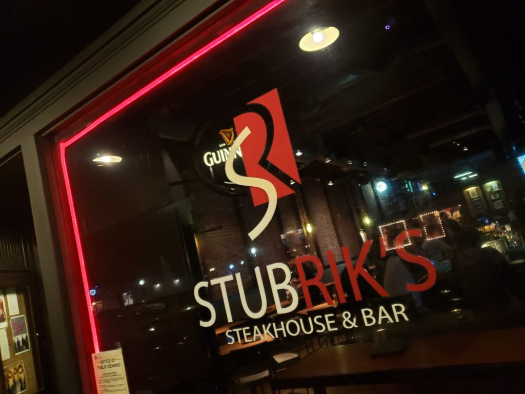 The front entrance of Stubriks Steakhouse off Commonwealth Ave. in Fullerton, Calif. Photo credit: Jennifer Despres