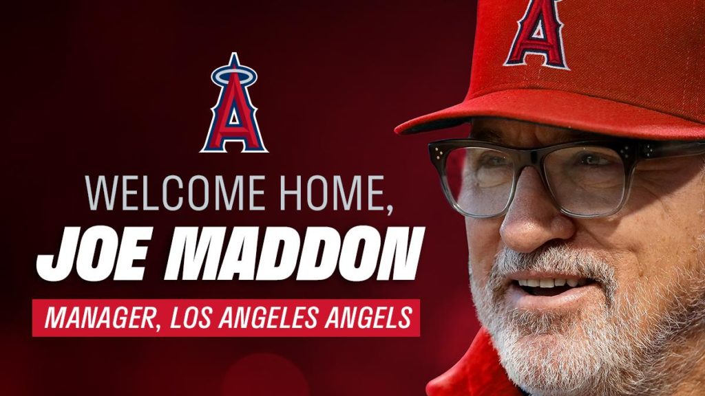 The Angels have hired World Series champion Joe Maddon to return to the team that he started his coaching career with, this time as Manager. Photo credit: Los Angeles Angels twitter