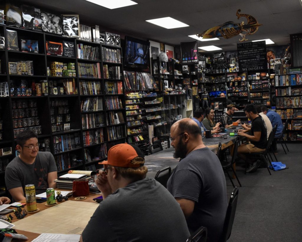 Members of the gaming community at game night at Dice House games. Photo credit: Ann Lipot