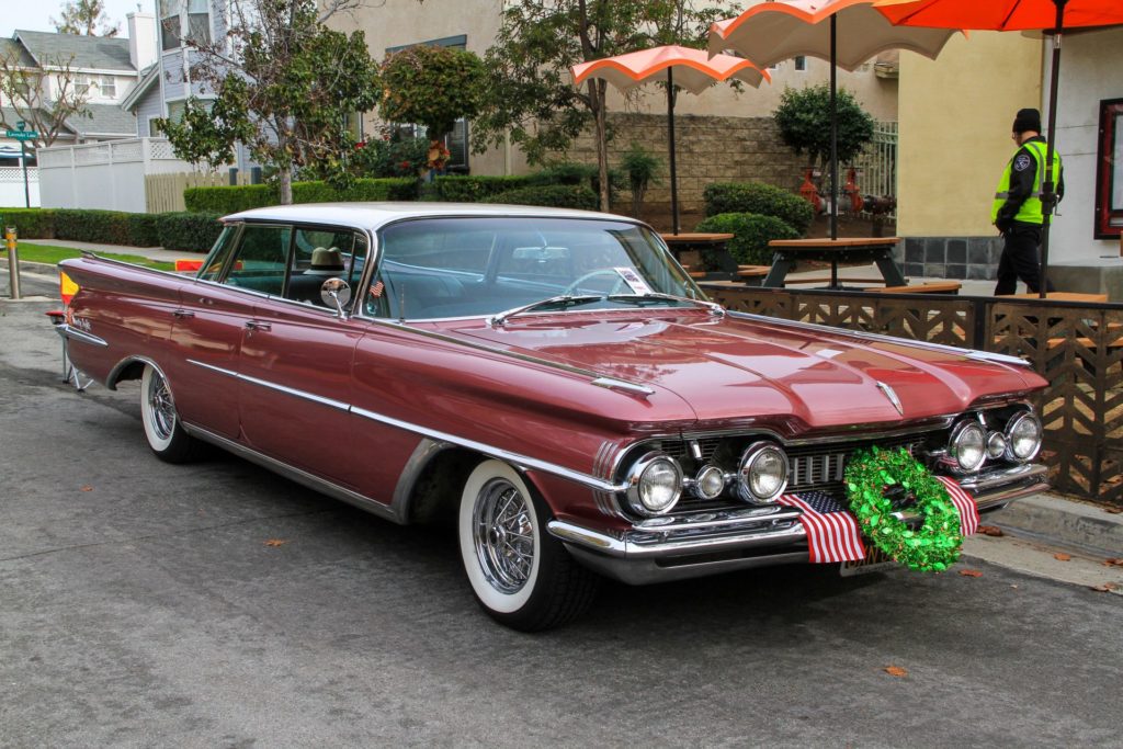 A 1959 Oldsmobile 98 was on display in Downtown Brea for the 2019 Brea Holiday Car Show. Photo credit: Gabe Larson
