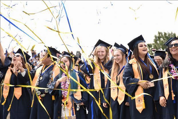 Fullerton college students are all smiles at graduation Photo credit: FC Website