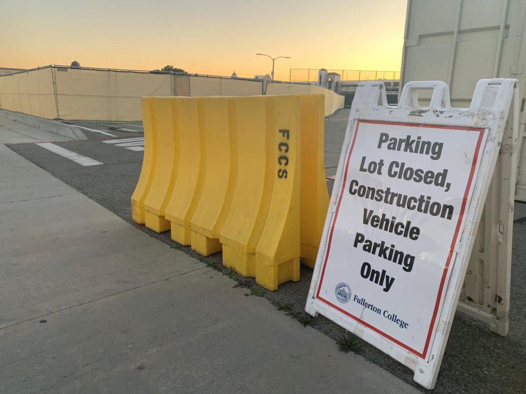 The staff parking lot that got closed down until further notice across from lot 4. Photo credit: Natalie West