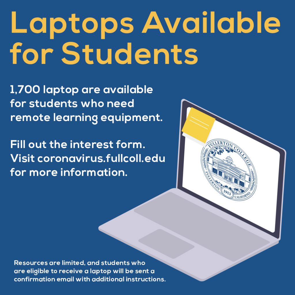 Laptops available for FC students Photo credit: Fullerton College