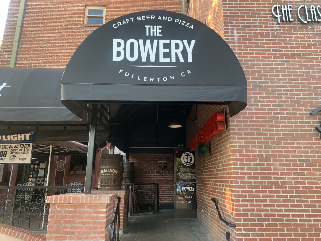 The outside of The Bowery in Fullerton, California. Photo credit: Janice Garcia