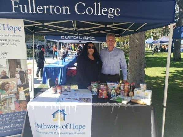 Pathways of Hope information booth at Fullerton College. Photo credit: Pathways of Hope