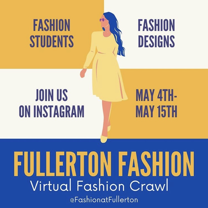 The fashion department posted a graphic on Instagram to promote the Virtual Fashion Crawl. Photo credit: Fullerton College Fashion Department