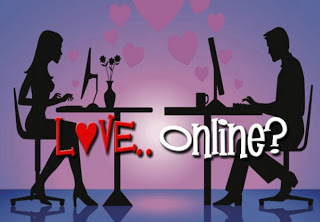 Two animated images of a male and female exploring love online. Photo credit: Google Images