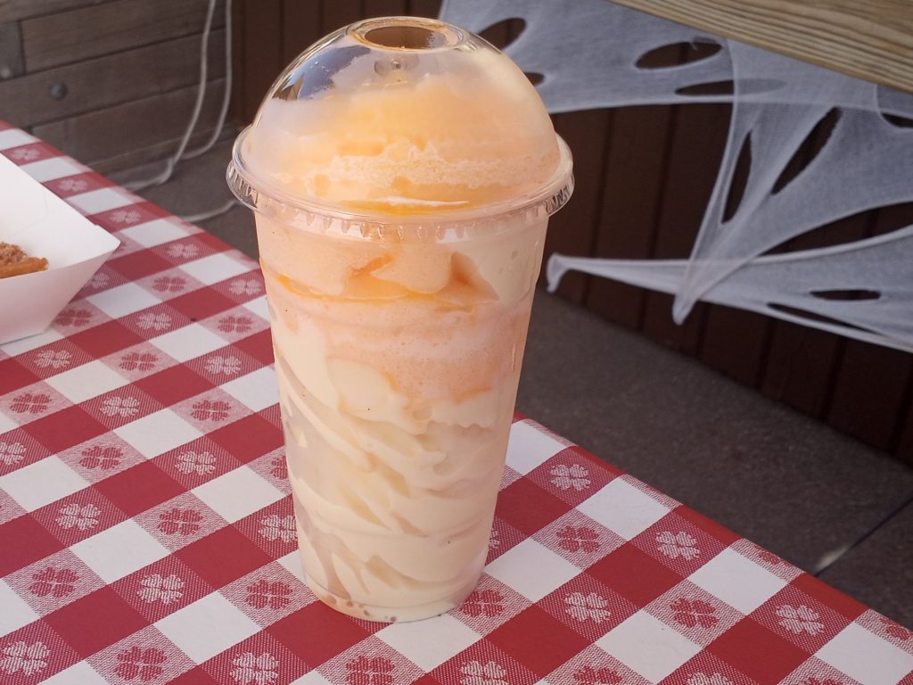 Knotts Berry Farm Taste of Fall-O-Ween Event Orange Creamsicle ICEE float from Log Ride Mix-it-up Photo credit: Crystal Bender