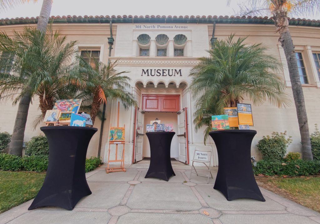 The artwork on display outside the museum for the grand opening of The FMC and ME art exhibit. Photo credit: Richie Rodriguez