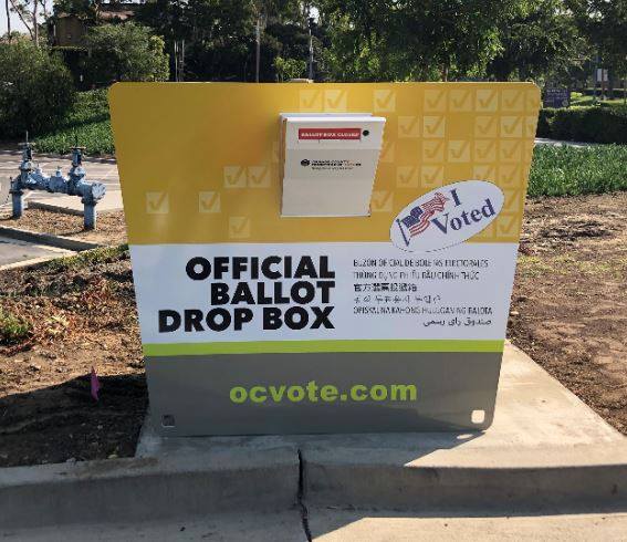 Image of what an official ballot drop off box looks like. Photo credit: City of Lake Forest