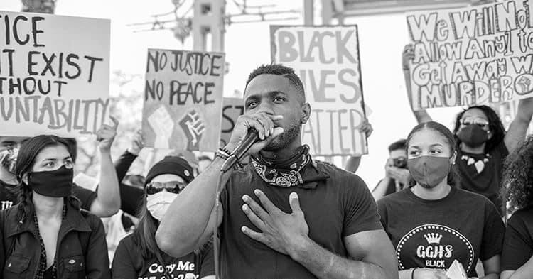 Justice Crudup, seen here, says that the younger generation made social media their own and have used it to organize a massive social justice movement.

Photo courtesy of the OC Justice Initiative