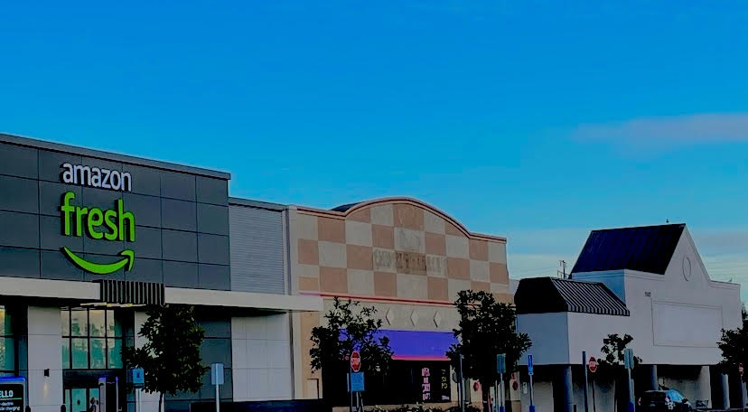 Amazon Fresh is located in the Fullerton Towne Center, where ToysRUs used to be. Photo credit: Aqil Bintory