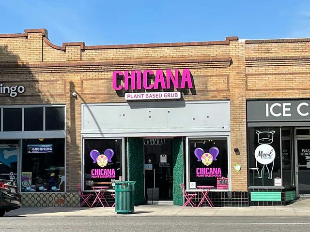 The storefront view of Chicana Vegana in Downtown Fullerton. Photo credit: Reann Wenceslao