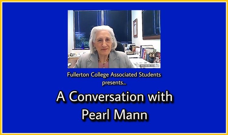 Pearl Mann as the guest speaker for a virtual event hosted by Fullerton College Associate Students. Photo credit: Reann Wenceslao