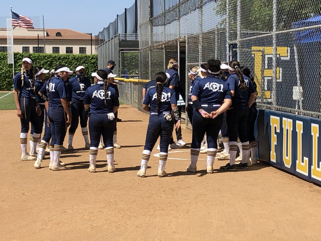the team getting loose and warming up for their scrimmage against Mt. Sac by playing hacky sack Photo credit: Blare Parke