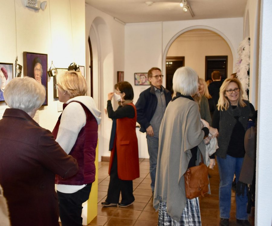"Groundbreaking Girls," exhibition by Allison Adams at The Muckenthaler Cultural Center, opening reception crowd on Thursday Feb. 16, 2023.